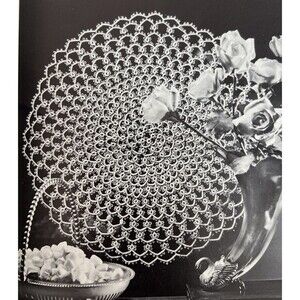 Vintage 1950's Crochet Knit Doily Pattern FROSTY MORNING Tatted 11"